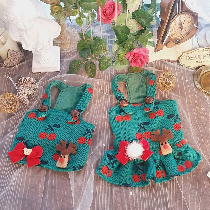 Pulover tricotat pentru animale de companie Toamnă Iarnă Haine pentru câini Mici Mici Rochie de Crăciun Vestă drăguță Pisicuță Cățeluș Fusta Lână Caldă Pudel