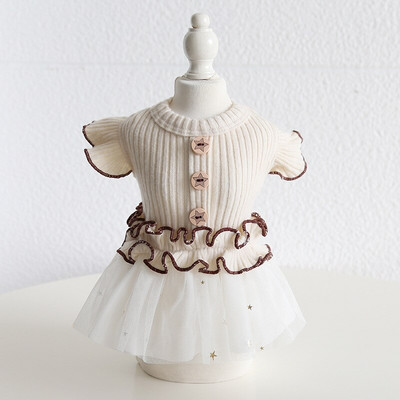 Haine pentru animale de companie Toamna Iarnă Câine Mici Mediu Pisică Fusta prințesă drăguț Manșete fluture Pisicuțe Cățeluș Fusta umflată dulce Pudel