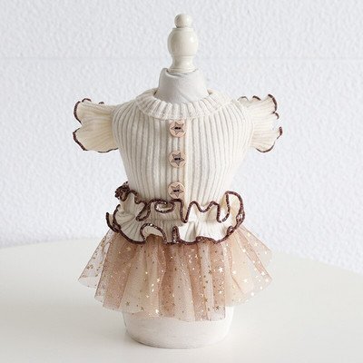 Haine pentru animale de companie Toamna Iarnă Câine Mici Mediu Pisică Fusta prințesă drăguț Manșete fluture Pisicuțe Cățeluș Fusta umflată dulce Pudel