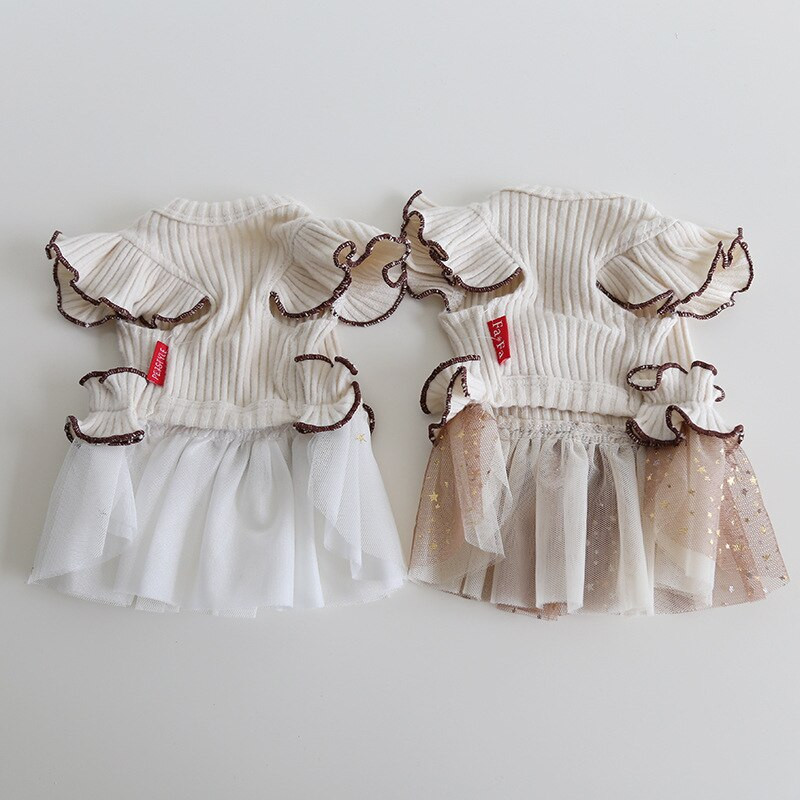 Haine pentru animale de companie Toamna Iarnă Câine Mici Mediu Pisică Fusta prințesă drăguț Manșete fluture Pisicuțe Cățeluș Fusta umflată dulce Pudel