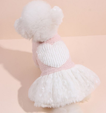 Принцеса куче котка рокля пуловер любов дизайн домашен любимец кученце есен/зима парти облекло 6 размера