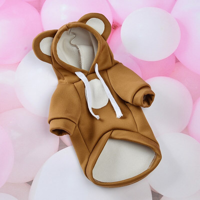 Kisállat csíkos kapucnis Őszi Téli Kutya Mez Pulóver Tavaszi Macska Aranyos Medve Kutyaruhák Kis kutyáknak Chihuahua Teddy Yorkies