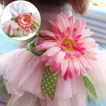 Νέο φόρεμα σκύλου Puppy Princess Φόρεμα Sun Flower Pet Φόρεμα για μικρά σκυλιά και γάτες Ανοιξιάτικο καλοκαίρι βαμβακερά ρούχα για κατοικίδια Γλυκιά φούστα κανίς