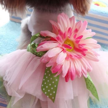 Νέο φόρεμα σκύλου Puppy Princess Φόρεμα Sun Flower Pet Φόρεμα για μικρά σκυλιά και γάτες Ανοιξιάτικο καλοκαίρι βαμβακερά ρούχα για κατοικίδια Γλυκιά φούστα κανίς