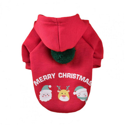 Casual Fleece Πουλόβερ για κατοικίδια Διακόσμηση με γούνα με κουκούλα με κουκούλα για κατοικίδια Soft Keep Warm Dress Up Χριστουγεννιάτικα στοιχεία με κουκούλα σκύλου για το χειμώνα