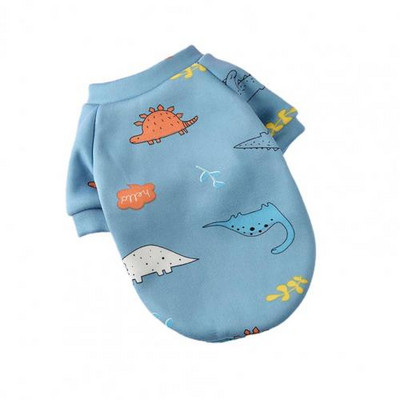 Lemmiklooma kampsun Cartoon Printing Ümarkaelusega puuvillane koer Kahe jalaga pullover Kostüüm väikestele koertele