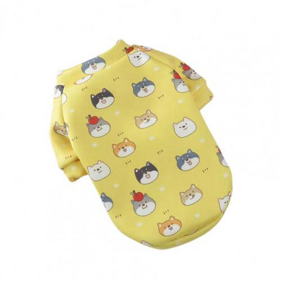 Lemmiklooma kampsun Cartoon Printing Ümarkaelusega puuvillane koer Kahe jalaga pullover Kostüüm väikestele koertele