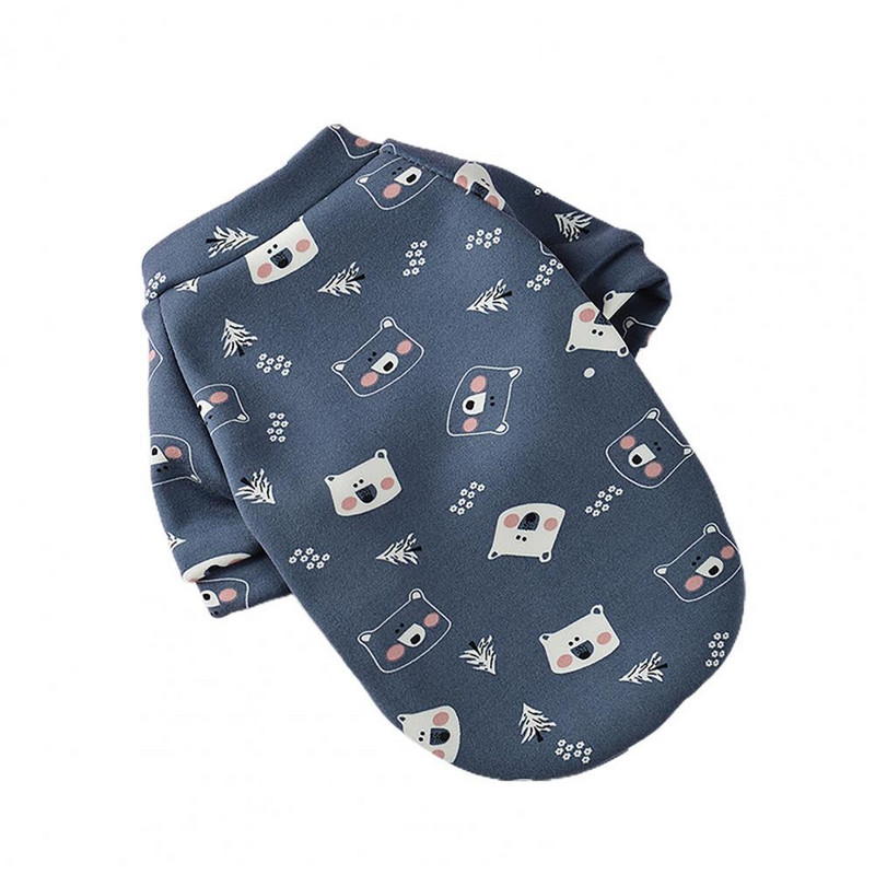 Lemmiklooma kampsun Cartoon Printing Ümarkaelusega puuvillane koer Kahe jalaga pullover Kostüüm väikestele koertele