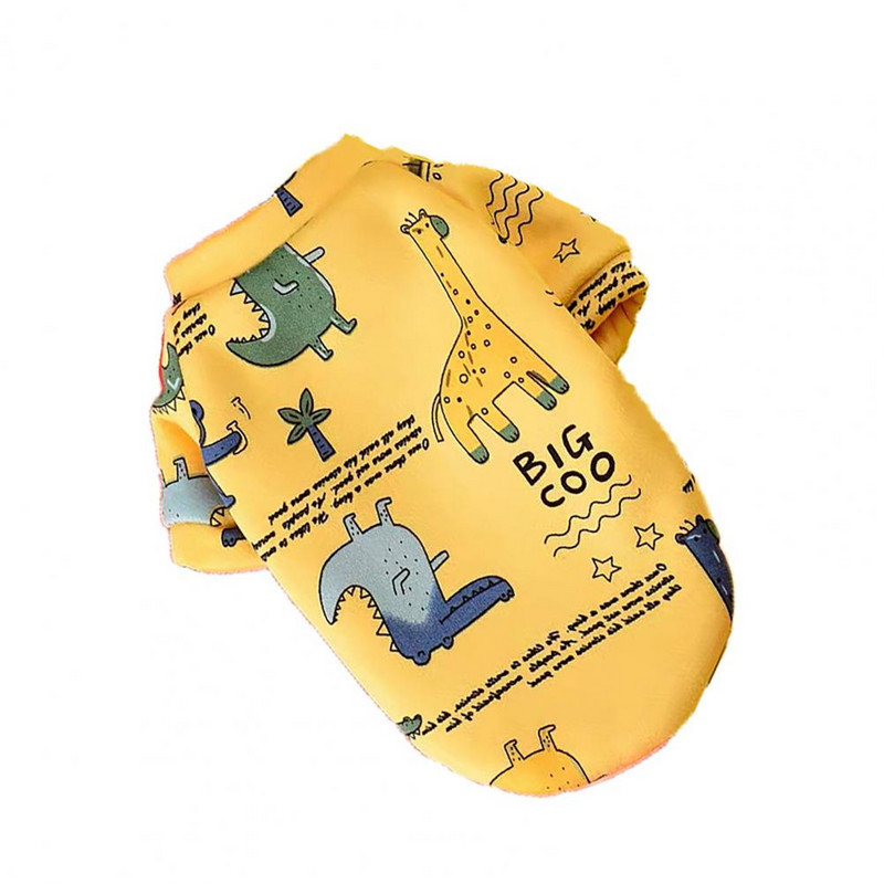 Lemmiklooma kampsun Cartoon Printing Ümarkaelusega puuvillane koer Kahe jalaga pullover Kostüüm väikestele koertele