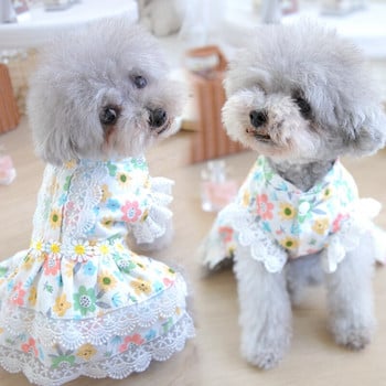 Daisy Lace Cat Puppy Dog φορέματα καλοκαιρινά κορίτσια Chihuahua Yorkie Μαλτέζικης Πομερανίας Schnauzer Ρούχα για κατοικίδια Κοστούμια XS XL Προμήθειες