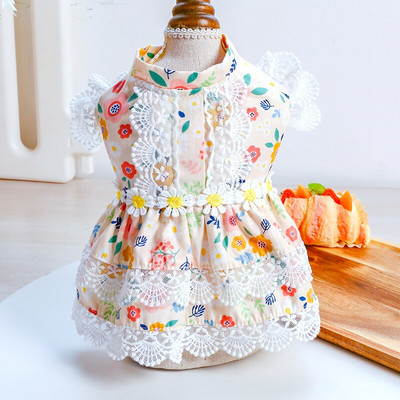 Daisy Lace Cat Puppy Dog φορέματα καλοκαιρινά κορίτσια Chihuahua Yorkie Μαλτέζικης Πομερανίας Schnauzer Ρούχα για κατοικίδια Κοστούμια XS XL Προμήθειες