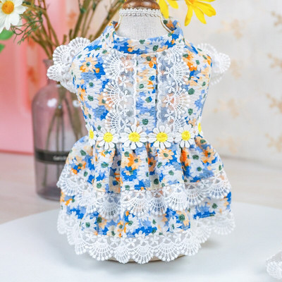 Daisy Lace Cat Puppy Dog φορέματα καλοκαιρινά κορίτσια Chihuahua Yorkie Μαλτέζικης Πομερανίας Schnauzer Ρούχα για κατοικίδια Κοστούμια XS XL Προμήθειες