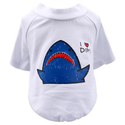 Fekete-fehér York kutyaruházat Rajzfilm, állatmintás rövid ujjú póló kiskutyáknak Francia bulldog cica kisállatruházat