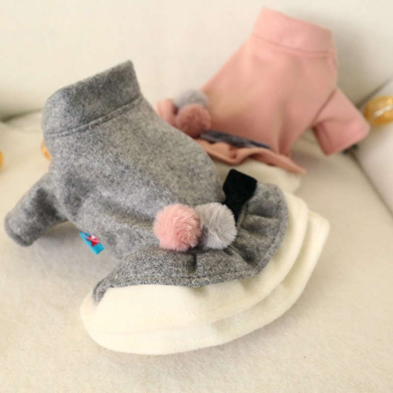 Oblečenie pre psov, zimné, zahusťovacie, princeznovské, sukne, roztomilé nadýchané šaty s brmbolcom a mašľou pre malého psa, mačku, čivavu, šteňa