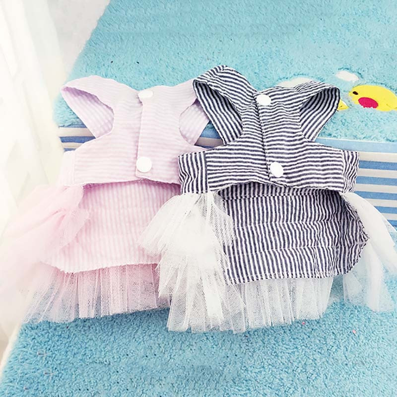 Csíkos masni Cupcake kutyaruhák kis kutyáknak Chihuahua őszi kiskutyaparti ruha Tutu Shih Tzu Yorkshire-i kisállatruhák hercegnőnek