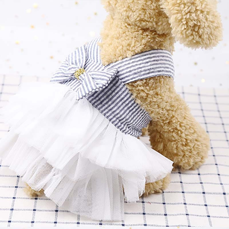 Csíkos masni Cupcake kutyaruhák kis kutyáknak Chihuahua őszi kiskutyaparti ruha Tutu Shih Tzu Yorkshire-i kisállatruhák hercegnőnek