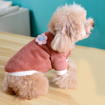 Γιλέκο για κατοικίδια χειμωνιάτικο Fleece Flower Nest Ρούχα για σκύλους Χαριτωμένο ζεστό παλτό γάτας Κορεατικού στυλ Προμήθειες για κατοικίδια Μαλακό Universal 2021 Νέα υψηλής ποιότητας