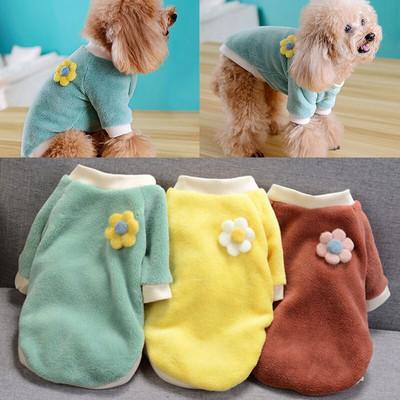 Γιλέκο για κατοικίδια χειμωνιάτικο Fleece Flower Nest Ρούχα για σκύλους Χαριτωμένο ζεστό παλτό γάτας Κορεατικού στυλ Προμήθειες για κατοικίδια Μαλακό Universal 2021 Νέα υψηλής ποιότητας