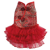 Oblečenie pre psov, čínsky Nový rok, oblek Tang, Cheongsam, párové oblečenie pre domáce zvieratá, šaty, vesta, pomeranian, pudel, bišon, bradáč, kostým, kabát