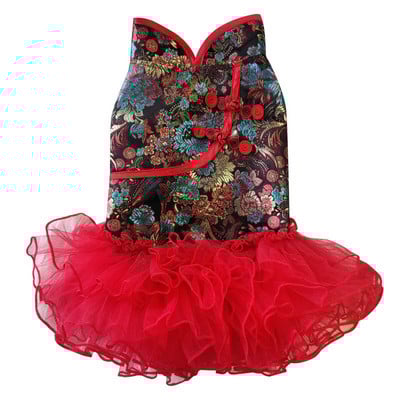 Oblečenie pre psov, čínsky Nový rok, oblek Tang, Cheongsam, párové oblečenie pre domáce zvieratá, šaty, vesta, pomeranian, pudel, bišon, bradáč, kostým, kabát