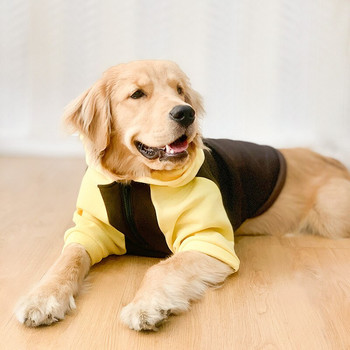 Дрехи с качулка за големи кучета, против линеене, пуловер за средни и големи кучета, зимна дреха, топло зимно палто от полар