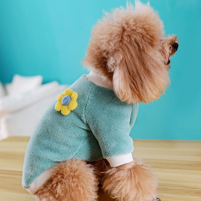 Oblečenie pre domáce zvieratá, roztomilé plyšové kvety, arktický zamat, oblečenie pre domáce zvieratá, flísová vesta pre domáce zvieratá, kvetinové hniezdo, potreby pre domáce zvieratá, sladké zimné oblečenie pre šteniatka.