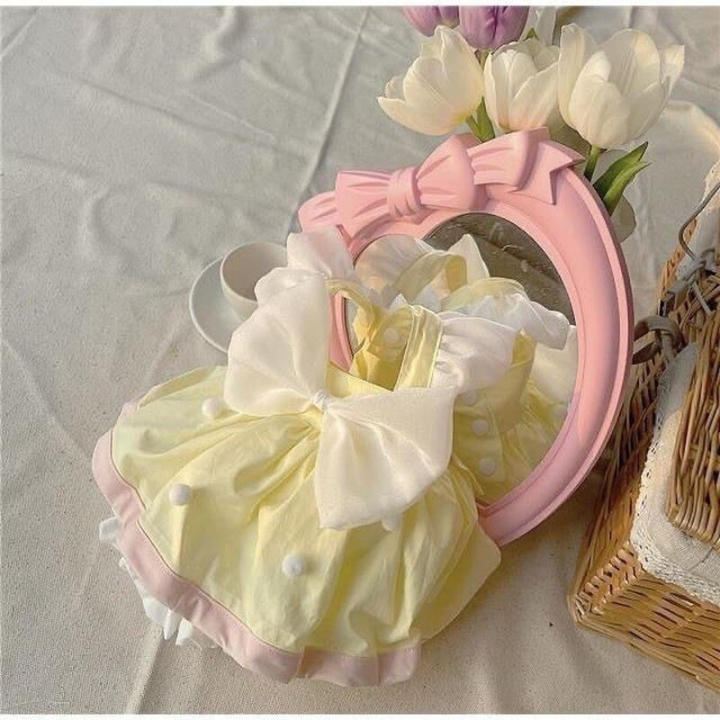 Puhv Printsess Kleit Koerte Riietus Lemmikloom, magus koerte riided Väike kostüüm Prantsuse buldog Armas suvine lilla tüdruk Kaelarihm Perro