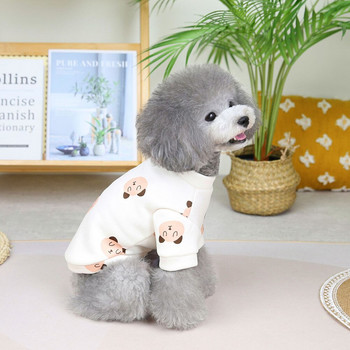 Καυτές εκπτώσεις Ροζ Ρούχα κατοικίδιων σκυλιών για γάτα Cute Bear Print Ρούχα με δύο πόδια Άνετα και αναπνεύσιμα ρούχα για γάτες Ρούχα για κουτάβι