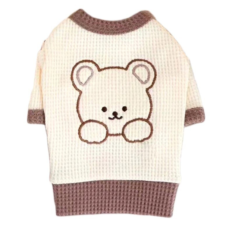 Rochie de vară pentru câini de companie Yorkshire drăguți haine pentru câini cu model de urs țesătură de vafe pentru câini mici și mijlocii tricou Cățeluș Yorkshire Perro