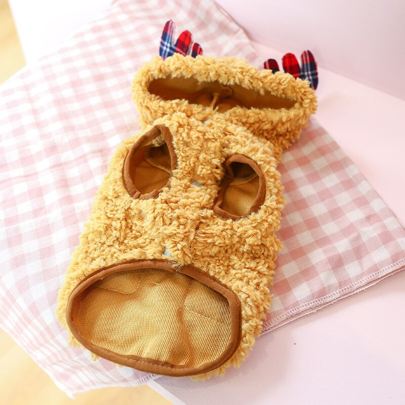 2023 drăguț Elk Antlers Haine pentru câini de Crăciun Iarnă Animale de companie Paltoane Haine pentru cățeluș Hanorac pentru pisici Hanorac pentru câini Pomeranian Pug Costume pentru animale de companie