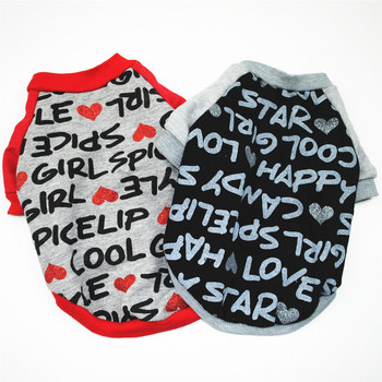 2023 Pet Cat Dog Clothes Letter Printed Pet Sweatshirt Chihuahua Dog Shirt Puppy Cotton Dog Costumes