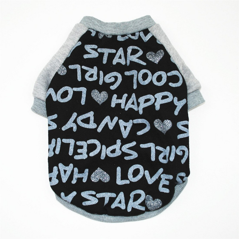 2023 Animal de companie, pisică, haine pentru câini, litere, imprimate, hanorac pentru animale de companie, cămașă pentru câini, cățeluș, bumbac, costume pentru câini
