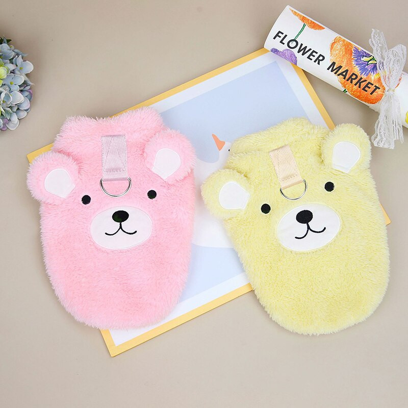 Animacinių filmų meškiukas šunų drabužiai mažiems šunims šilti vilnoniai šuniukai kačiuko paltai striukė treniruotė D žiedas katės šunys gobtuvas Čihuahua drabužiai