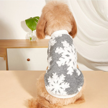 Топли дрехи за домашни любимци Коледен принт на снежни цветя Луксозно облекло за малко куче Поларено облекло Костюм Облекло за кучета Аксесоари Палто