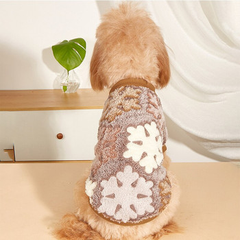 Топли дрехи за домашни любимци Коледен принт на снежни цветя Луксозно облекло за малко куче Поларено облекло Костюм Облекло за кучета Аксесоари Палто