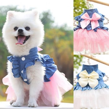 Διακόσμηση κομψών καλοκαιρινών ρούχων για σκύλους με δίποδα πουλόβερ φούστα για κατοικίδια άνετα για το σπίτι