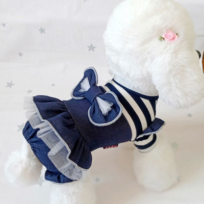 Salopeta prințesă câine pisică rochie tricou rochie pisică cu fundă mare Jumpuit animal de companie Fusta cățeluș Haine de toamnă/iarnă Îmbrăcăminte nunta