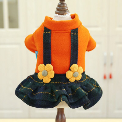 Villane seelik Sügis Talvine Soe Kleit Koerariided Disainer Armas Lemmik Kaunistus Kutsika Kasukas Väike Koer Riided Chihuahua Yorkshire