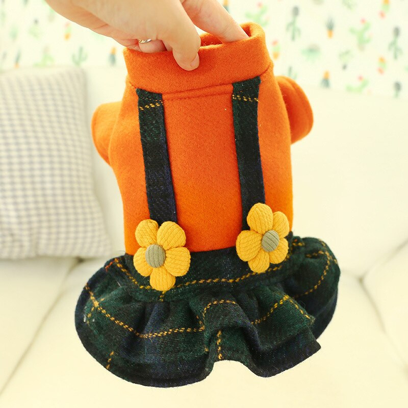 Villane seelik Sügis Talvine Soe Kleit Koerariided Disainer Armas Lemmik Kaunistus Kutsika Kasukas Väike Koer Riided Chihuahua Yorkshire