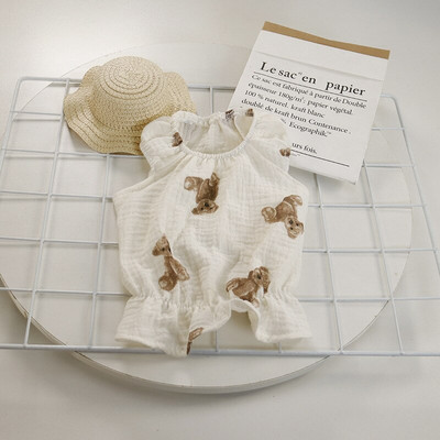 Uus armas karu lemmiklooma kleit Suvine Ins Katkised lilled karu kassi riided šnautser koduriided elastsed pitsid tüdrukute koera riided