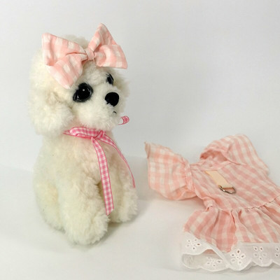 Ilusad ruudulised koerahoidjad Pet Summer Dog pits seelik Teddy Pomeranian Princess seelik Kutsikas Armas ballikleit XS-XL