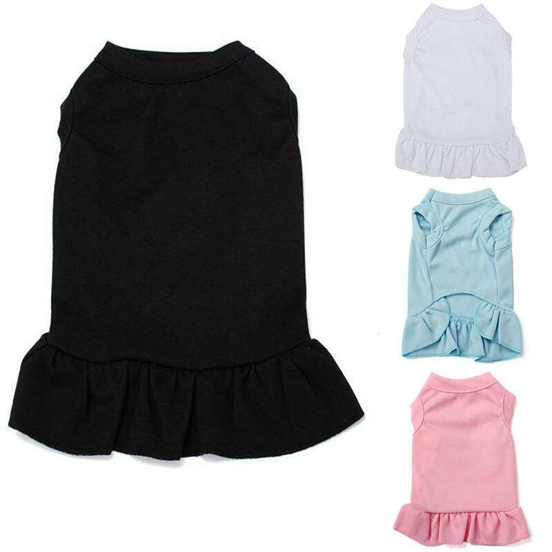 Volánové šaty Oblečenie pre psov Mäkká vesta Sukňa Sukňa pre psov Jarné a letné jednofarebné šaty pre psov