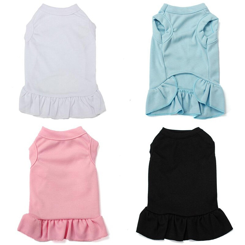 Volánové šaty Oblečenie pre psov Mäkká vesta Sukňa Sukňa pre psov Jarné a letné jednofarebné šaty pre psov