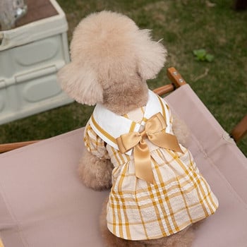 Καλοκαίρι άνοιξη καρό φόρεμα για κατοικίδια Ρούχα για κορίτσια κολεγιακή φούστα Teddy Yorkshire για σκύλους Ρούχα για γάτες Καλοκαιρινό φόρεμα για κατοικίδια Ρούχα για σκύλους