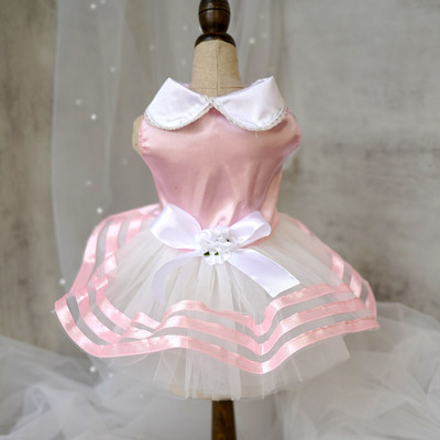 Roztomilé šaty pre psov, šteniatko, gázová sukňa s mašľou, flitrovaná princezná, oblečenie pre domáce zvieratá, potreby pre psov, svadobné šaty pre domáce zvieratá, pudel