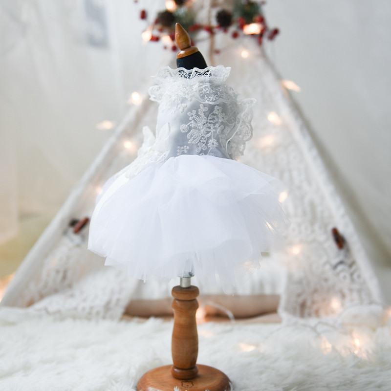 2019 m. nėriniai XS-XL naminių gyvūnėlių šuniukų šunų kačių drabužiai ravėjimo šunų suknelė mažiems vidutiniams šunims Jorkių terjerų suknelės Drabužiai Didelė peteliškė#LA