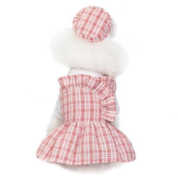 Άνοιξη και καλοκαίρι Νέα ρούχα για κατοικίδια Λεπτά μοντέλα Χαριτωμένο καρό φόρεμα για κατοικίδια Μικρό μεσαίου μεγέθους Pet Teddy Chihuahua Ρούχα για μικρά σκυλιά