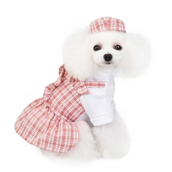 Άνοιξη και καλοκαίρι Νέα ρούχα για κατοικίδια Λεπτά μοντέλα Χαριτωμένο καρό φόρεμα για κατοικίδια Μικρό μεσαίου μεγέθους Pet Teddy Chihuahua Ρούχα για μικρά σκυλιά