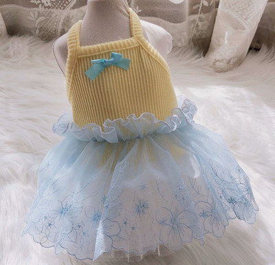 Φόρεμα Princess Dog Cat Tutu Flowers Δαντέλα Σχέδιο Pet Puppy Φούστα Ανοιξιάτικη/Καλοκαιρινή Ρούχα Ρούχα 5 μεγέθη 6 χρώματα