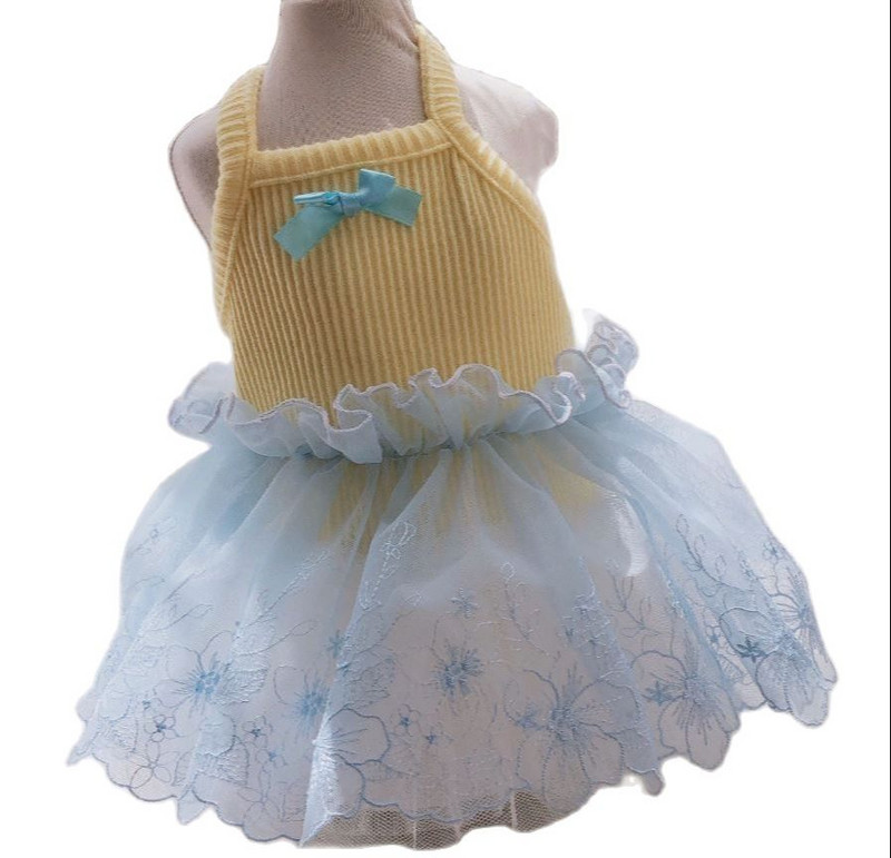 Printsessi koera kassi kleit Tutu Lilled, pitsdisain Lemmiklooma kutsika seelik Kevad/suvi riided komplekt 5 suurust 6 värvi